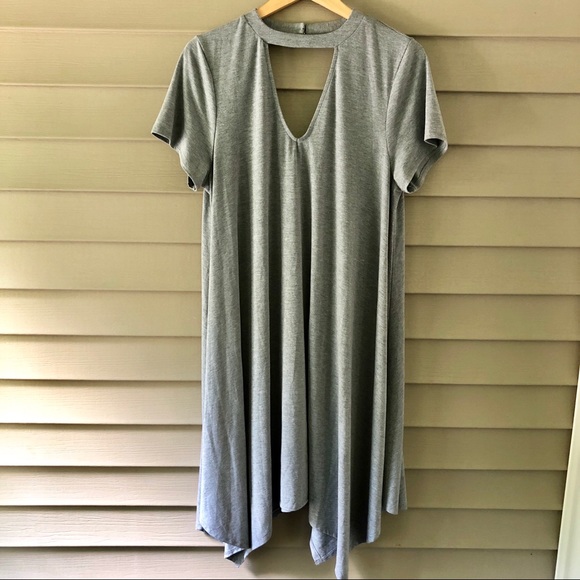 torrid Dresses & Skirts - Torrid Cutout Mock Neck Trapeze Dress Gray